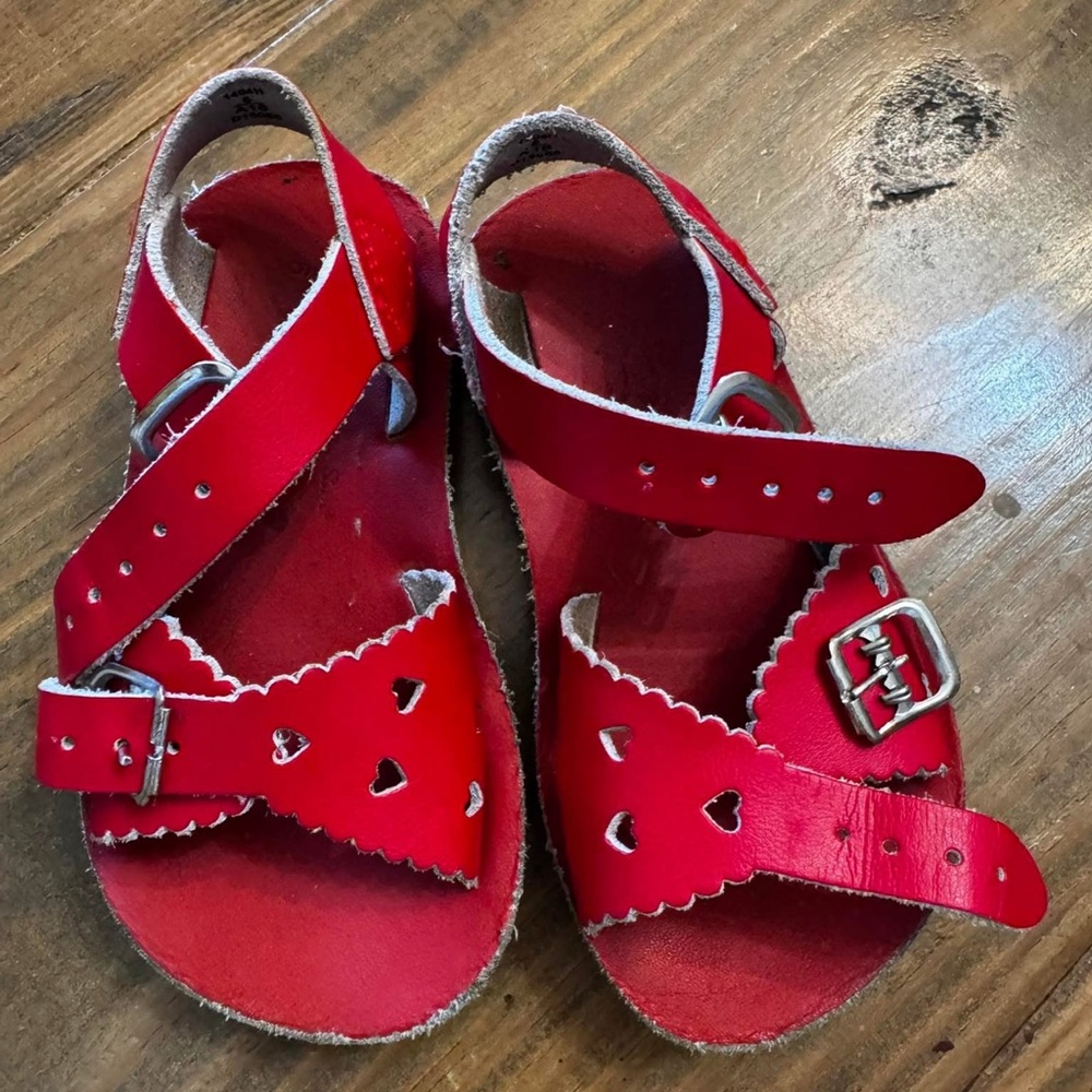 Vibrant Red Leather Sandals with Adjustable Straps